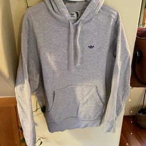 Adidas Light Gray Hoodie with Purple Ghost Logo